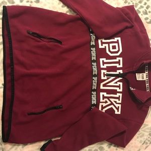 Burgundy PINK half zip jacket